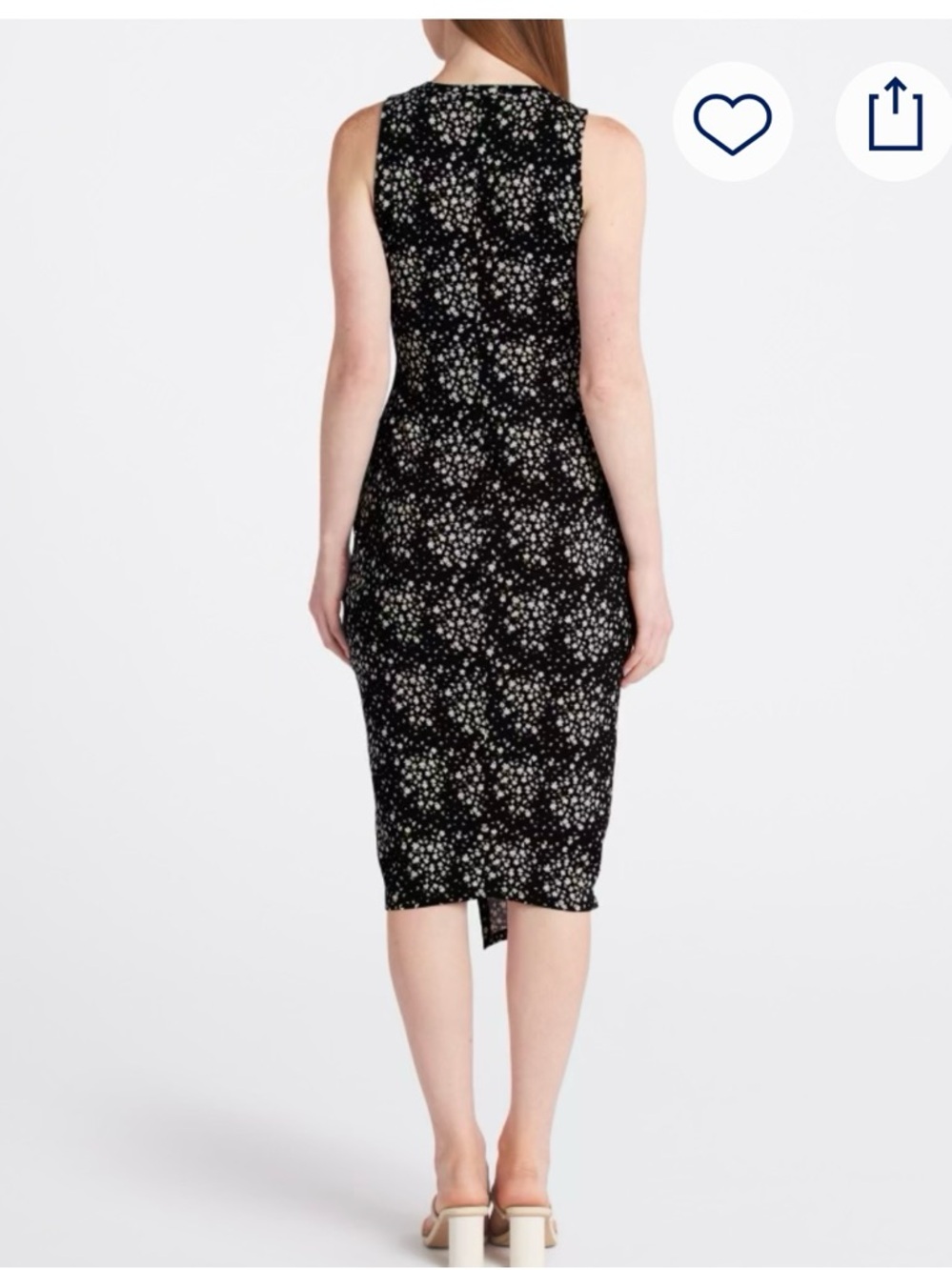 Floral Black & White Sleeveless Midi Dress  Size  XL - Picture 3 of 10